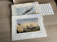 2 x WW2 AIRCRAFT PRINTS SIGNED