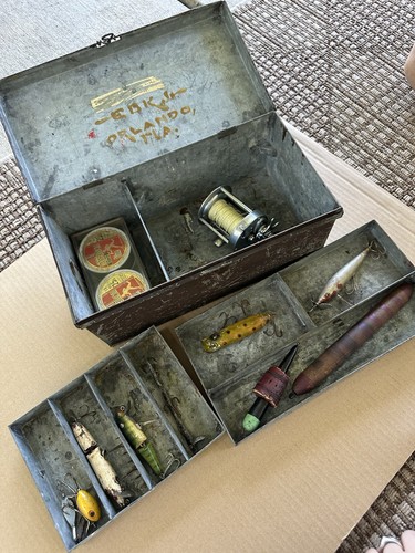 Antique fishing tackle box - antique,