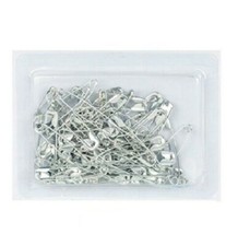 50 Assorted Medium Safety Pins Pack - Silver Colour, 50 Pack, Strong UK