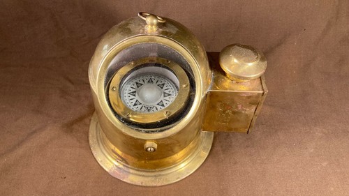 Brass boat ship binnacle - boat, /