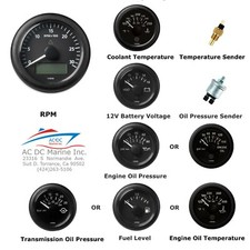 VDO VIEWLINE SET OF GAUGES BLACK WITH SENSORS