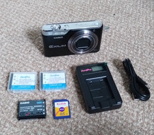 Casio Exilim EX-H5 12.1MP Digital Compact Camera 10x Optical Zoom Black Tested