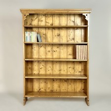 Large Antique Pine Chapel Bookcase
