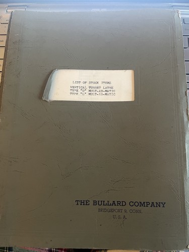 Bullard stock items list - stock, for