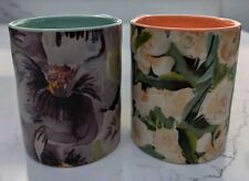 Anthropologie Floral Mugs Set