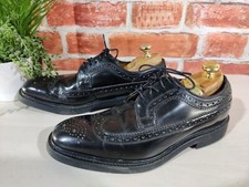 CHARLES TYRWHITT BLACK FORMAL SHOES UK 8.5 FIT G SMOOTH LEATHER MENS BROGUES