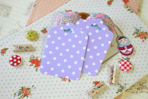 White polka dot - white, scallop