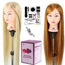 Blonde Brown Hair Training Head Hairdressing Salon Practice Mannequin Doll Braid