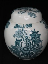 Mason's Ginger Jar Green Willow Pattern Made in England VGC