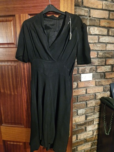 1940s ladies black crepe dress - ladies,