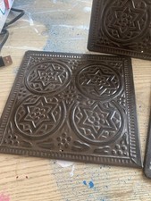 Set Of 3 Metal Tiles Decorative 