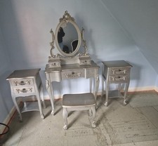 Toulouse Dressing Table , Mirror & Stool 2 Bedside Tables & Chair To Upcycle