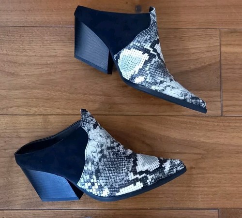 Western cowboy snakeskin mule - western,