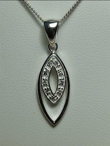 Silver cubic zirconia pendant - silver,