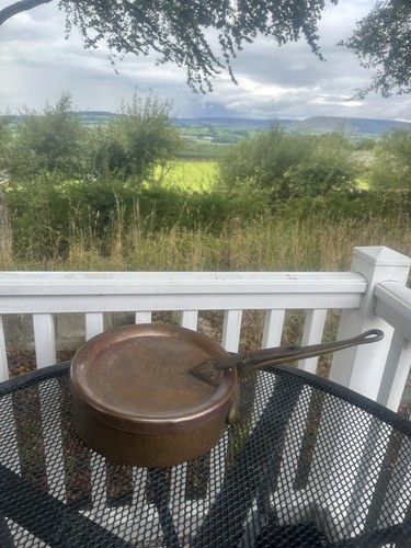 Antique heavy copper pan - xl,