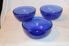 RARE! SET OF 3 COBALT BLUE