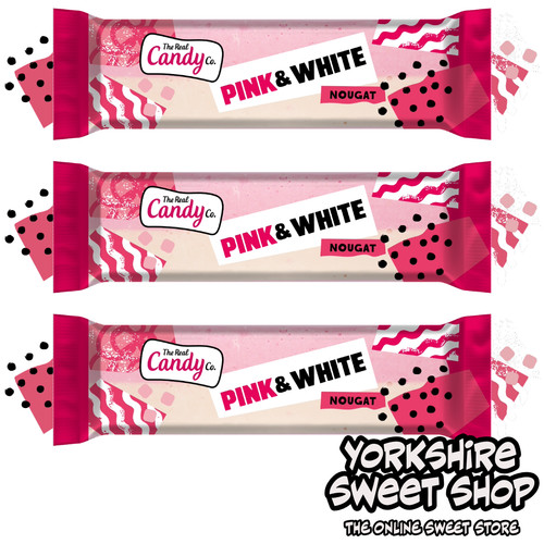 Pink white nougat bars - white,