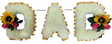 DAD Artificial Silk Funeral Flower Tribute Name Wreath Any 3 Letter Sunflowers