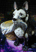 Huge Vintage Ceramic Dog Planter Cache Pot Jardiniere 13.5" Tall