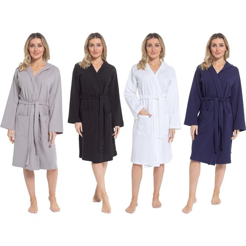 Women hooded waffle cotton - hooded,