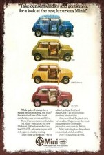 Mini Motor Car Advert Aged