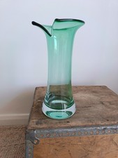 Vintage Green Art Glass Vase