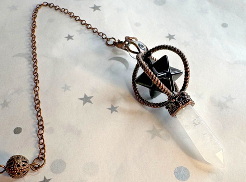 Black obsidian merkaba - black,