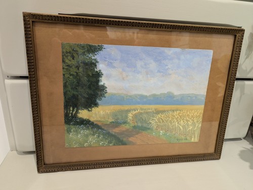 Antique 1919 oil painting - antique,