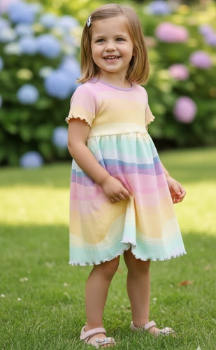 Girls next ribbed - dress, pink