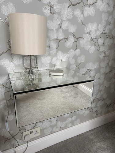 Mirrored glass bedside - glass,