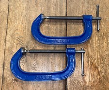 VINTAGE RECORD G CLAMPS X 2 6” HEAVY DUTY CARPENTERS ENGINEERS OLD TOOLS 