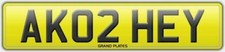 AK HEY Initials Andy Adam Anne Alan Amy Aaron Ant personal number plate AK02 HEY