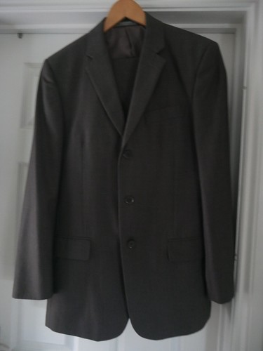 Mens taupe suit 38r chest - mens,