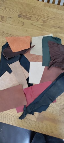 Leather offcuts scrap - leather,