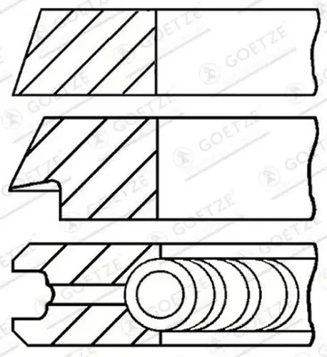 Piston ring set 109407 10 - ring, 08-109407-10