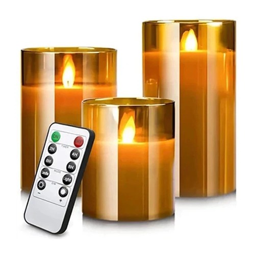 Wick golden glass flameless - 3d,
