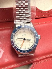 TIME FACTORS SMITHS TRAVELLER / TRAVELER PRS-58 GMT AUTO  Cream Dial Mint W/ Box