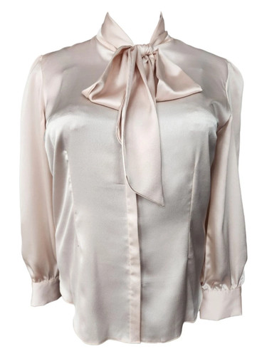 Shiny pink pussybow tie - pink,