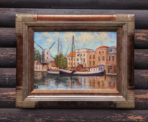 Barge boat harbour dutch - barge,