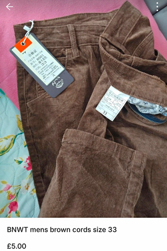 Jeans men brown cotton - ,
