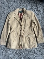 Ralph Lauren Womens XS Camel Hair Double Pocket Blazer Suit Coat Jacket