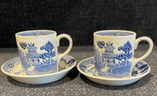 Wedgwood & Co Ltd Willow Pattern Coffee Cups & Saucers – Set of 2