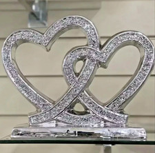 SILVER DOUBLE HEART SPARKLE