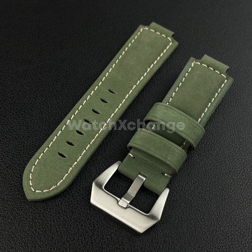 Green frosted leather watch - green,
