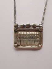 Sterling Silver Statement Chunky Pendant Necklace With T Bar Fastening R3M