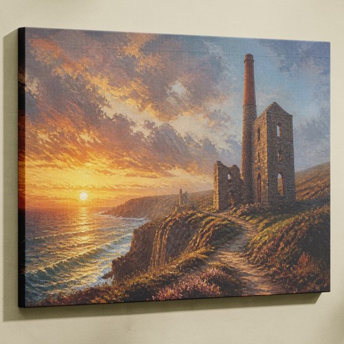 Cornish tin mine cliff - cornish,