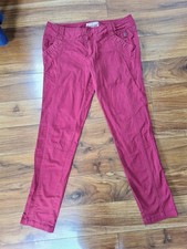 Red Herring Debenhams Jeans Trousers Size 12 Regular Burgundy Very Good Cond