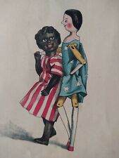 Original VTG 1896 Florence Upton bookplate print - Black Interest 