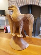 Large Wooden Handmade American Eagle Statue Figurine Sculpture Hand Carved