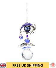Angel Suncatcher Hanging Crystal  Blue Evil Eye Protection Good Luck Charm New